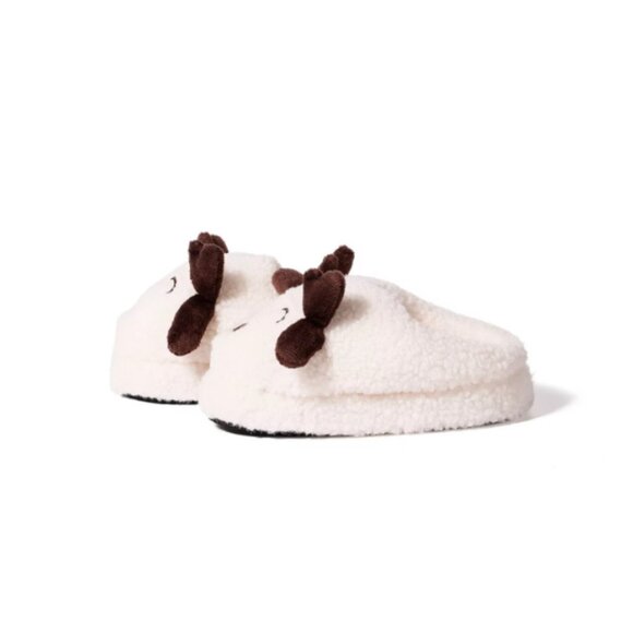 Plush Novelty Slippers Kids' Reindeer Size S/M 10T-11T Christmas Gift Ideas - Picture 3 of 6